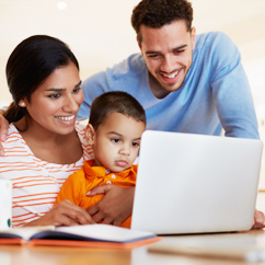 Family on the computer